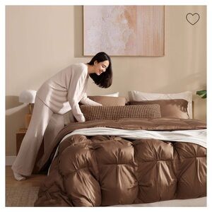 Sunday Citizen  Premium Bamboo Bubble Comforter brown Chestnut - King size